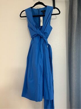 J. Crew Cobalt Blue Knotted Waist Midi Dress